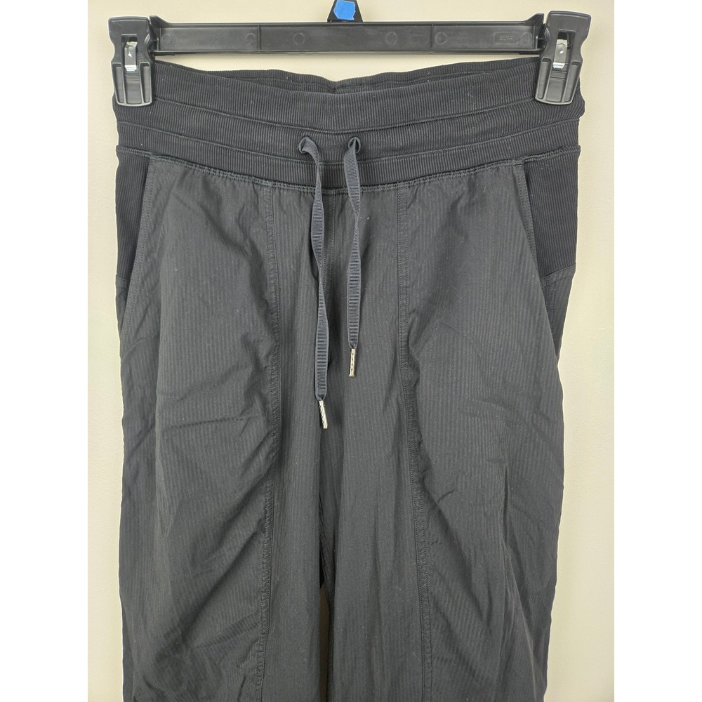 Lululemon Studio Jogger Black Pinstripe Textured Pants Size 4 Womens - Picture 3 of 14